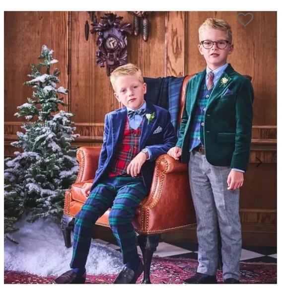 Janie and Jack Red Plaid Pants and Vest